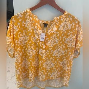 Ann Taylor yellow print blouse